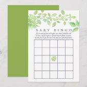 Waterverf Greenery Baby shower Bingo Kaart (Voorkant / Achterkant)