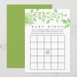 Waterverf Greenery Baby shower Bingo Kaart