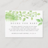 Waterverf Greenery Baby shower Book Request Informatiekaartje (Voorkant)
