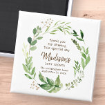 Waterverf Greenery Baby shower Favor Magneet<br><div class="desc">Het ontwerp bestaat uit waterverf groene bladbladeren,  bladbladeren en plantenslijmen Hier beschikbaar: http://www.zazzle.com/store/selectpartysupplies</div>