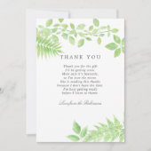 Waterverf Greenery Baby shower Hartelijk dank Bedankkaart (Voorkant)