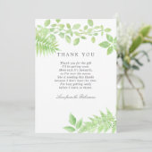 Waterverf Greenery Baby shower Hartelijk dank Bedankkaart (Staand voorkant)