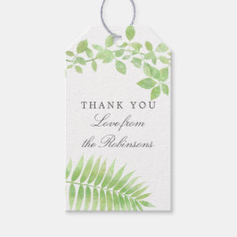 Waterverf Greenery Baby shower Hartelijk dank Cadeaulabel