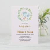Waterverf Greenery Baby shower Invitation Kaart (Staand voorkant)