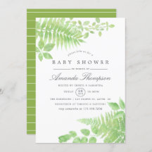 Waterverf Greenery Baby shower Invitation