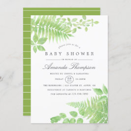 Waterverf Greenery Baby shower Invitation Kaart