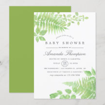 Waterverf Greenery Baby shower Invitation