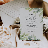 Waterverf Greenery Baby shower Kaart