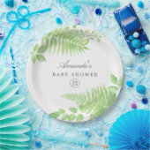 Waterverf Greenery Baby shower Papieren Bordje (Feest)