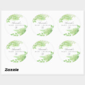 Waterverf Greenery Baby shower Ronde Sticker (Vel)