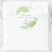 Waterverf Greenery Baby shower Ronde Sticker (Tas)