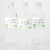 Waterverf Greenery Baby shower Waterfles Etiket (Flessen)
