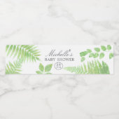 Waterverf Greenery Baby shower Waterfles Etiket (Enkel label)