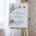 Waterverf Greenery Baby shower WelkomstPoster Poster<br><div class="desc">Groet uw baby shower gasten met deze waterverf groen welkom poster. Laat het afdrukken of direct downloaden en lokaal afdrukken.</div>