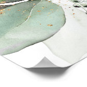 Waterverf Greenery Baby shower WelkomstPoster Poster (Hoek)