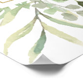 Waterverf Greenery Baby shower Welkomstteken Poster (Hoek)