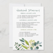 Waterverf greenery Bachelorette Weekend Itinerary Kaart (Voorkant)