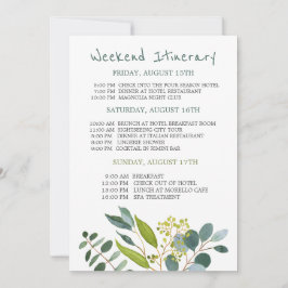Waterverf greenery Bachelorette Weekend Itinerary Kaart