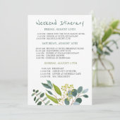 Waterverf greenery Bachelorette Weekend Itinerary Kaart (Staand voorkant)