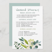 Waterverf greenery Bachelorette Weekend Itinerary Kaart (Voorkant / Achterkant)