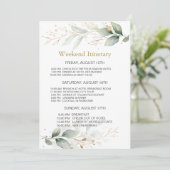 Waterverf greenery Bachelorette Weekend Itinerary Kaart (Staand voorkant)