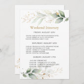 Waterverf greenery Bachelorette Weekend Itinerary Kaart (Voorkant / Achterkant)