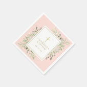 Waterverf Greenery Baptism Christening Blush Pink Servet (Hoek)