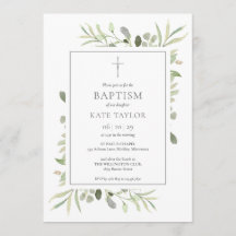 Waterverf Greenery Baptism Christening