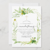 Waterverf Greenery Baptism of Christening Kaart (Voorkant)