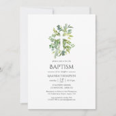 Waterverf Greenery Baptism of Christening Kaart (Voorkant)