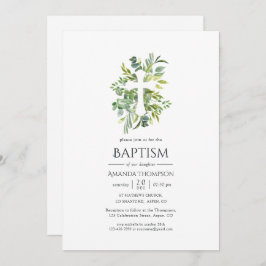 Waterverf Greenery Baptism of Christening Kaart
