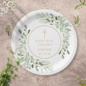 Waterverf Greenery Baptisme | Christening Papieren Bordje