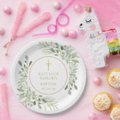 Waterverf Greenery Baptisme | Christening Papieren Bordje (Feest)