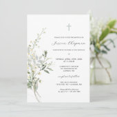 Waterverf Greenery Baptisme Kaart (Staand voorkant)