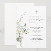Waterverf Greenery Baptisme Kaart (Voorkant / Achterkant)