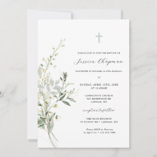 Waterverf Greenery Baptisme Kaart