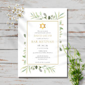 Waterverf Greenery Bar Mitzvah Bat Mitzvah Kaart