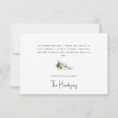 Waterverf Greenery Bereavement Dank u Bedankkaart (Achterkant)