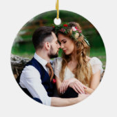 Waterverf Greenery Berries Gold FOTO BACK Keramisch Ornament (Achterkant)