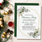 Waterverf Greenery Berries Gold kerstfeest Kaart