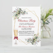 Waterverf Greenery Berries kerstfeestglas Kaart (Staand voorkant)