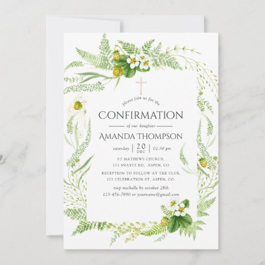 Waterverf Greenery-bevestiging Kaart (Voorkant)