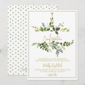 Waterverf Greenery-bevestiging Kaart (Voorkant / Achterkant)