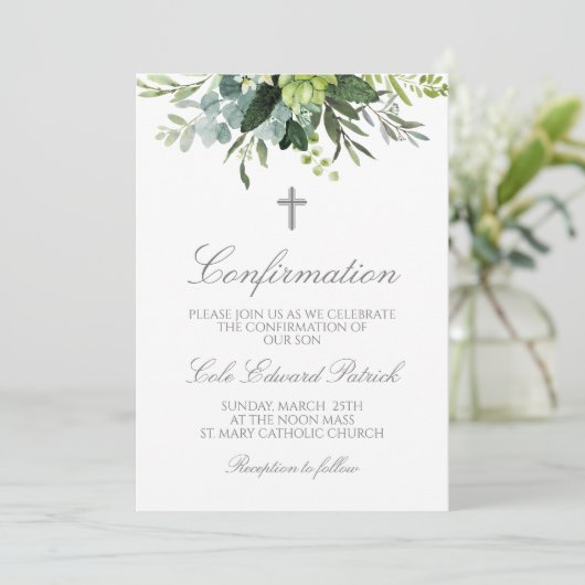 Waterverf Greenery-bevestiging Kaart (Staand voorkant)