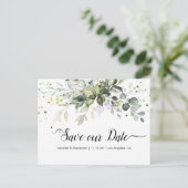 Waterverf Greenery Bewaar de datum Briefkaart (Staand voorkant)