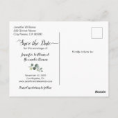 Waterverf Greenery Bewaar de datum Briefkaart (Achterkant)