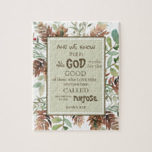 Waterverf Greenery Bible Verse Legpuzzel