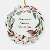 Waterverf Greenery Bird Wreath Memorial Keepomwill Keramisch Ornament (Voorkant)