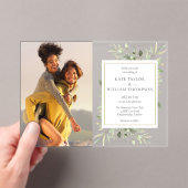 Waterverf Greenery Bloemen Fotobruiloft Acryl Uitnodigingen (Insitu (Draagbaar))