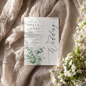 Waterverf Greenery Bloemen Winter Huwelijksfeest Kaart